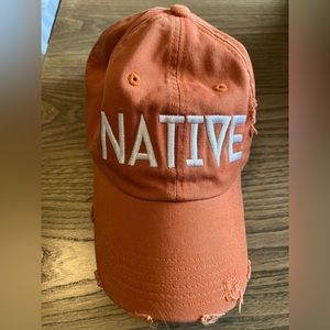 Orange distressed hat. Native. EUC